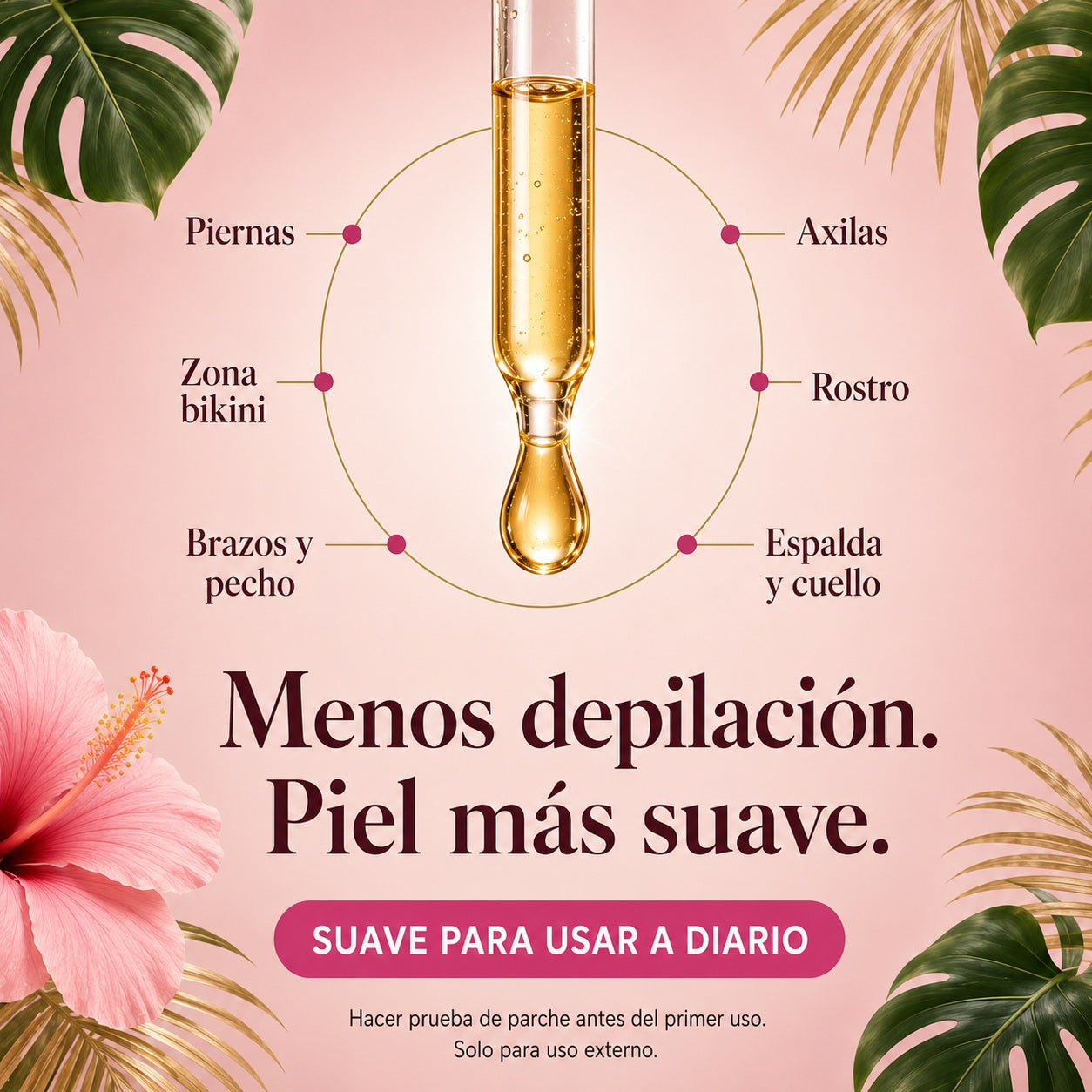 Aceite para una piel suave y sin vello